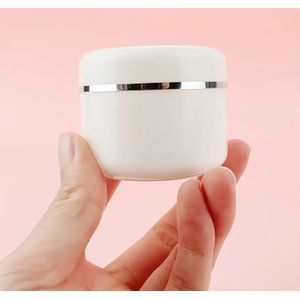 10 stuks Witte Kunststof Cosmetische Potten met Draaikruid Deksel, 30/50g Monsterflessen voor Reismake-up, Crèmes, Lotions & Toiletartikelen