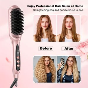 Day Gift: Landot 12-temperature Straightening Brush - Fast For Shiny, Hair | Perfect Women's Holiday Present.