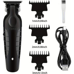 Kemei KM-2299 Heren Elektrische Haartrimmer, Oplaadbare via USB met 0mm Meskop