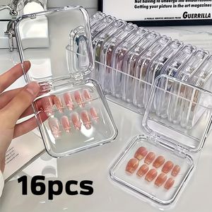 16 Stuks Baji Box Wear Nagel Opslagdoos Draagbare Transparante Acryl 75 Box Wear Nagel Verpakking Doos Fabrikanten Wholesale
