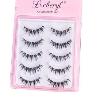5 stuks wimpers met luchtgevoel, transparante slanke wortels, verlengde wimperdressing, slanke en meerlagige 3D-effect wimpers.