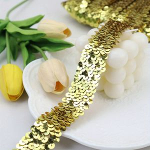 2 meter elastische pailletten kant lint trim, glitter stretch lint, platte pailletten trim voor naaien, dans jurk verfraaien hoofdband benodigdheden