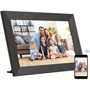 Een 10,1-inch Fotolijst met een 1280x800 HD IPS Touchscreen, 16GB Geheugen, Automatische Rotatie, Wandmontage en de Mogelijkheid om Altijd & Overal via App foto's te Delen