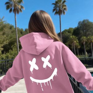 Herfst- en wintermeisjes hooded sweatshirt, stijlvol en comfortabel, warme modeprint hoodie top.