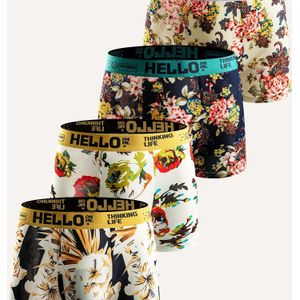 4/5 Pack KEJIANG Heren Grafische Boxershorts, Ademend Snel Stretch Korte Onderbroek, 92% Polyester 8% Elastane, Casual Gebreide Stof Met 94% Polyester 6% Elastane Vulling, Medium Stretch