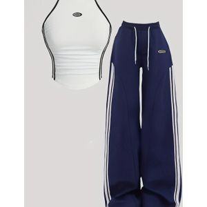 2 stuks Stijlvolle Dames Slim Fit Camisole Top en Wijdpijp Broek Set PB-645