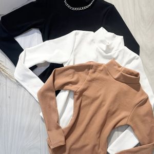 3-delige set hoge hals lange mouwen jumpsuit + Nian Nian