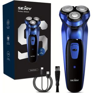 Elektrische Scheerapparaat voor Mannen, Draadloze Wasbare Oplaadbare Scheermachine met LED Display en Snellader, Pop-Up Trimmer voor Thuis en Reizen