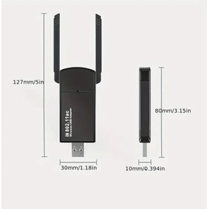 Nieuwe USB 1300Mbps PC WiFi Desktop Computer Draadloze Adapter, Netwerkadapter met Ingebouwde High- Dual-Band Antenne 5G/2.4G, Geschikt voor Windows 7/8/8.1/10/11