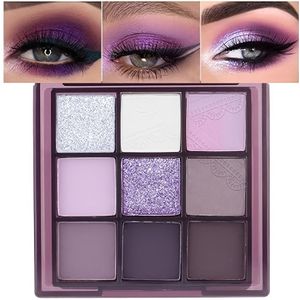 Droommeisje Oogschaduwpalet met 9 Kleuren - & Roze Glitter, Lavendel, Roze & Nude Tinten, Matte & Schimmernaaldjes, Gepigmenteerd Waterdicht Mengbaar Langhoudende Make-up Lade voor Vrouwen