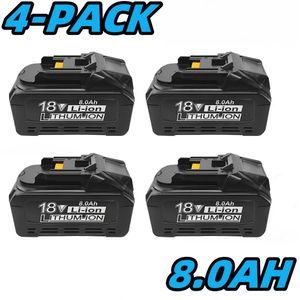 2/4pcs 8.0ah 18v Bl1860 Lithium-ion Rechargeable Batteries, Compatible With Makita Cordless Power Tools, Led Indicator, Metal & Plastic Construction, No Electricity Needed