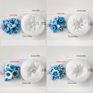 4-delige Bloemgeur Kaarsen Siliconen Mal Set, 4 Stijlen voor DIY Kaarsen, Zeep & Gips Knutselen en Wax Maken, Aromatherapie Diffuser Mallen