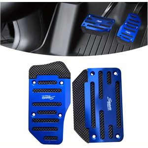 Aluminum Alloy Car Pedal Covers - Non-slip Foot Pads, In Red, Blue, Silvery, Pink - Compatible With Most Automatic Transmission Models