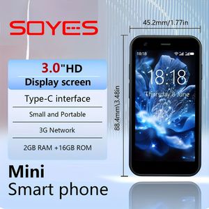SOYES Smartphone 3G Netwerk Native Systeem 3.0 inch display 2GB RAM 16GB ROM standby Compact Telefoon Vakantiecadeau Reistelefoon Mobiele Zakkentelefoon