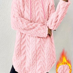 Bestel/Dames Herfst Winter Elegante Losse Capuchon Lange Mouw Top/Modieuze Dames Top