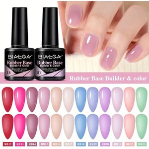 BIALQA 12-delige Builder Gel Nagellak Set, Basis Kleuren Jelly Nude Roze Hard Versterker Polish 8-in-één Extension LED Nagellamp Gehard 12 Kleuren
