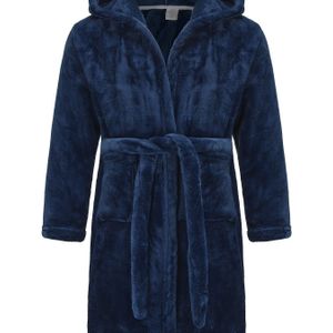 Gevoerd fleece badjas met capuchon voor meisjes, zachte fleece badjas voor meisjes, dikke warme loungewear, casual stijl herfst winter vier seizoenen nachtkleding met zakken.