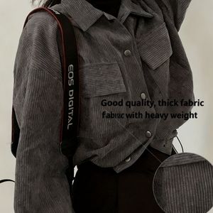 Koreaans chic nieuw retro eenvoudig korte kraag lange mouw shirt met trekkoord lange mouw fleece losse bovenkleding voor vrouwen