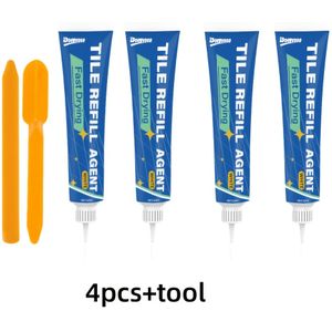 Reparatie van Voegen Tegels, 1/2/4 stuks Voeggel Vuller, Voegen voor Badkamer Douche Keuken Vloertegels, Herstel en Bijwerken van Tegelfugen, Witte Voegpen