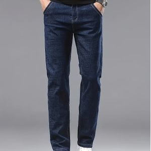 Rechte pijpen Casual Business Jeans in donkerblauw voor heren, met een slanke pasvorm en gemaakt van stretchdenimstof.