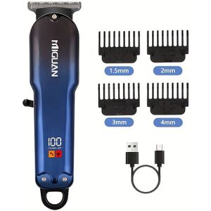 Professional Hair Clipper With Digital Display - Usb Rechargeable, Precision Trimming & Styling Tool For Men, Ideal Holiday Gift - Miguan