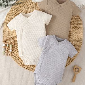 3- Zomer Cartoon Pasgeboren Korte Mouw Baby Bodysuit Zachte Babykleding voor Buitenactiviteiten