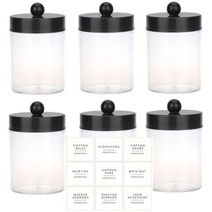 Qtip Houder Dispenser Landelijke Stijl voor Wattenstaafjes, Ballen en Tandenstokers – Doorzichtige Kunststof Potje voor Badkamer Opbergdoos, Make-up Organizer voor Aanrecht