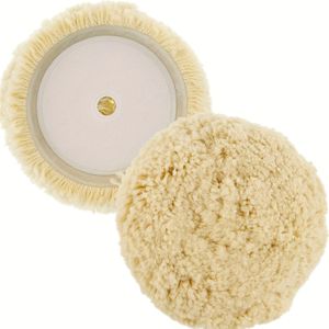 2 stuks wollen polijstpads met klittenband - Maten 5", 6", 7" voor het polijsten van auto's, boten, campers en motorfietsen - Duurzaam wolmateriaal voor efficiënt polijsten en schuren