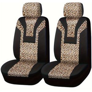 Women Car Accessories Leopard Print Car Seat Cover Airbag Compatible Universal Fit Suv Truck Van Soft Velour Material Thick Spong Padded