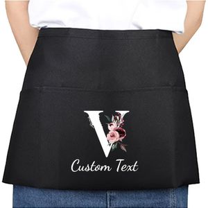 1pc Gepersonaliseerde Unisex Polyester Schort met Initialen Ontwerp, Lange en Korte Opties, Geschikt voor , Kappers, Schoonheidsspecialisten, Keukens, Hotels, Restaurants, Koken en Chefs