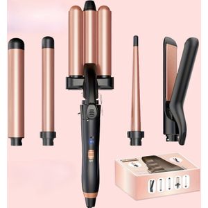 3- Krultang, Haarkruller met Stijltang, Verstelbare Golfkrultang, Krultang en 2 Klemmen – Een Liefdevol Valentijnscadeau of Kerstcadeau