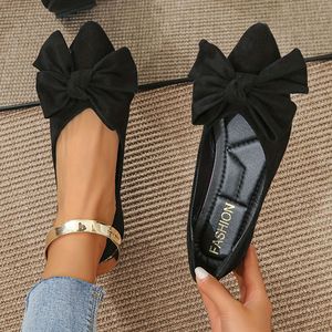 Vrouwen's Strik Decor Platte Schoenen, Casual Teen Slip Op Schoenen, Lichtgewicht & Comfortabele Schoenen