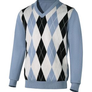 Heren Casual Geometrisch Trui - & Geruit Pullover met Ribbanden, Lange Mouw, Regular Fit voor Herfst/Winter, Casual Kleding|Casual Kleding, Gebreid