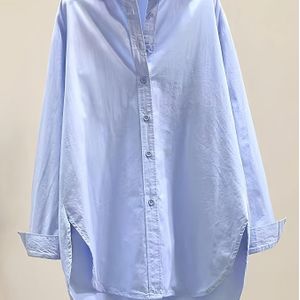 Dames Oversized Kraag Knopen-Voor Shirt Jas - Elegante Lange/Korte Rugkraak Blazer, Gestructureerde Losse Pasvorm Zomerjas voor Casual & Professioneel , Wasmachinebestendig (Geen Rek)