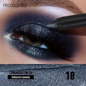 PECOLOVERS Roetachtig Donkerblauwe Oogschaduwpotlood - Waterdicht, Gepolariseerde Metallic Glitter Stick met Zwarte Accenten, Langhoudende Oogmake-up Highlighter