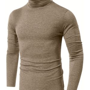 Heren Winter Basislaag Shirt - Kleur Stapelhals Lange Mouw Top, Wasmachinebestendig Casual Ondergoed voor Koud Weer, Regular Fit Basislaag voor Truien & Jassen (Non-)