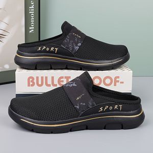 Large Size Men's Comfortable Breathable Indoor Outdoor Mule Shoes Half Slipper Fashion Casual Shoes