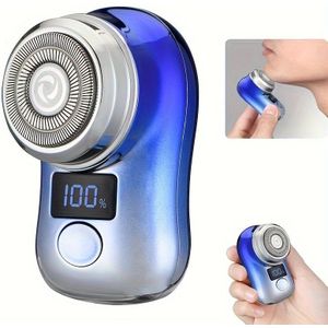 Compact Men's Electric Shaver With Usb Charging, Digital Display, Portable Design - Ideal For Business Trips, Rechargeable Lithium Battery, 220mah, Holiday Gift
