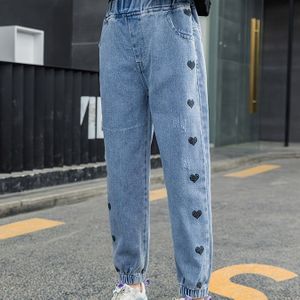 Meisjes Denim Jeans Lente 2025 Nieuwe Stijlvolle Losse Pasvorm Kinderen Casual Lange Broek voor Lente en Herfst