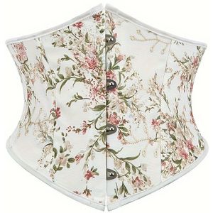 Franse Stijl Korte Taille Trainer - Buikcontrole met Knoopsluiting, Compressie voor Houding & Lichaamsvorming, Kort Korset voor Casual Kleding (Handwasbaar)