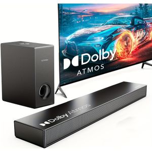 ULTIMEA Geluidsbalken voor Slimme TV met , 2.1 Soundbar voor TV met Subwoofer, 3D Omgevingsgeluidsysteem voor TV-luidsprekers, Basversterking, Piekvoltage 190W, HD