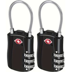 2-piece Tsa Approved Alloy Combination Locks, Abs Security Padlocks For Travel, Luggage, Gym, Bike - Tsa-approved, Powerless, Abs Material