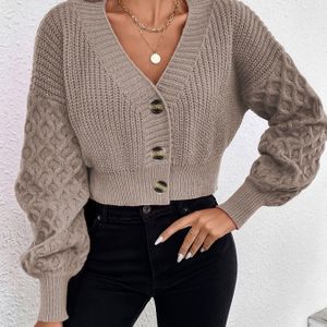 Franse Stijl Gedraaide Blouse - Korte Lengte Drop Shoulder Trui Jas, Kleur Herfst/Winter Casual Elegante Bovenkleding, Aankoopgestuurde Stijl voor Jeans & Jurken (Niet Nodig)