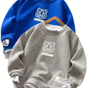 2 stuks/Jongens Hoodie Lente en Herfst Nieuwe Kinderen Vakantietweetal Losse Koreaanse Mouwlange Veelzijdige