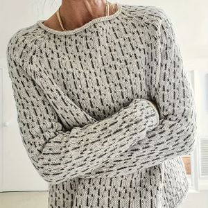 Vrouwen's Gezellige Kabeltrui - Chique Grijs & Wit Geometrisch , Lange Mouw Ronde Hals, Zacht & Warm voor Herfst/Winter, Casual Stijl, Winterkleding | Chique Gebreid | Kabelontwerp