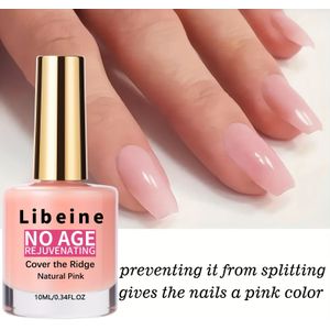 Natuurlijke roze nagelversterker - Verjongende keratine-behandeling voor gezonde, glanzende nagels, alcoholvrij, cuticulineel, nagelverzorgingsessenties | Natuurlijke nagelkleur | Glad toepassen