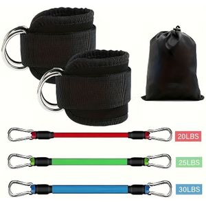 5pcs Ankle Resistance Bands With Ankle Straps, Fitness Tension Rope, Suitable For Leg And Hip Training, Muscle Exercise, Yoga
