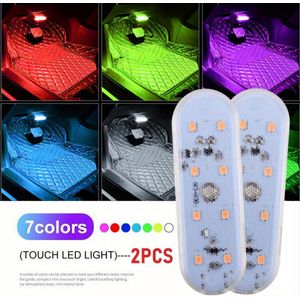 2 stuks Magnetische USB Oplaadbare LED Autoverlichting - 8LED, , Hoge Helderheid voor Interieur & Kofferbakverlichting