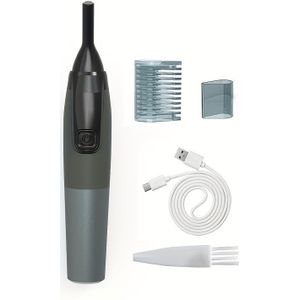 Wenkbrauwtrimmer Elektrische Wenkbrauwscheermes voor Mannen en Vrouwen, Oplaadbare Gezichtshaar Scheerapparaat Pijnloze Detailtrimmer met Uitspoelbaar Mes voor Gezicht Baard Nek (Zwart)