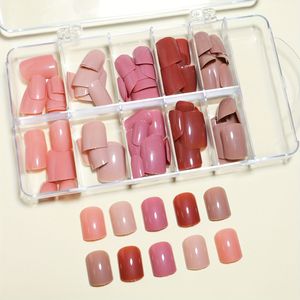 120st 1005 Doos Kleurrijke Heldere Oppervlak Korte Nepnagels Zonder Gereedschap